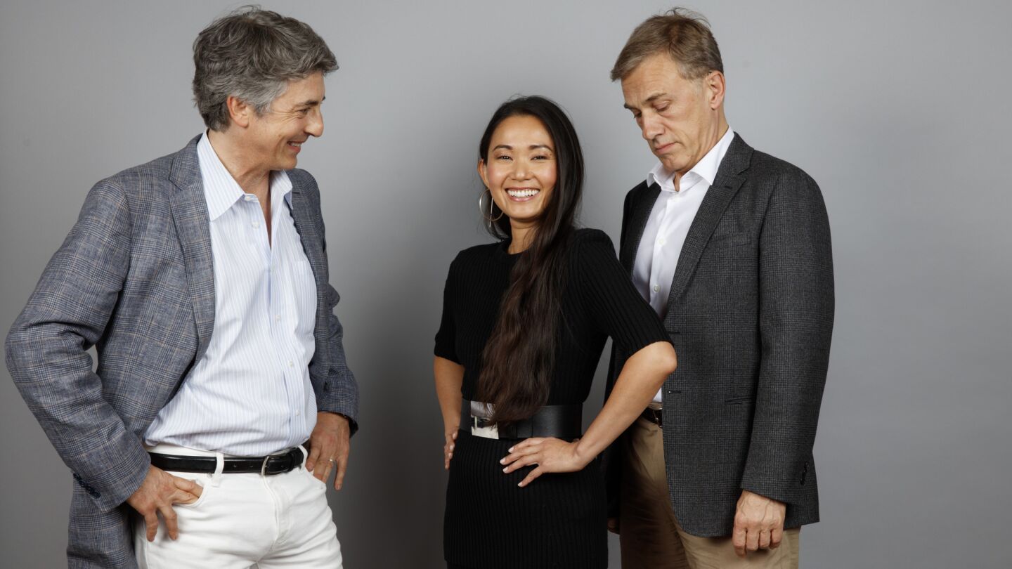 Director Alexander Payne, actress Hong Chau and actor Christoph Waltz, from the film "Downsizing."