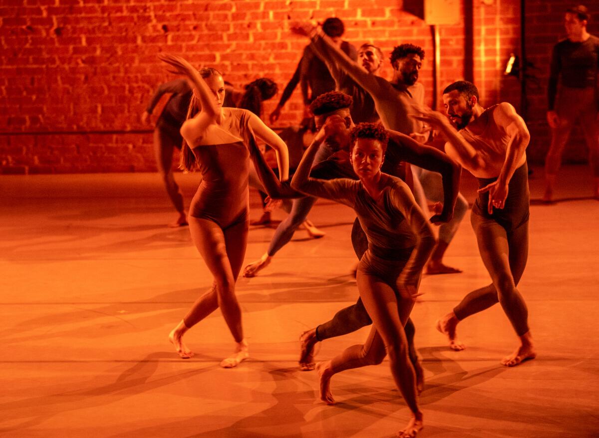 Dancers rehearse for a performance.