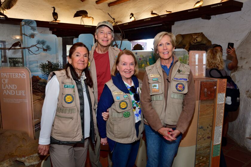 Torrey Pines State Natural Reserve docents Medi Denker, Thomas Holland, Selma Torres and Nancy Walters