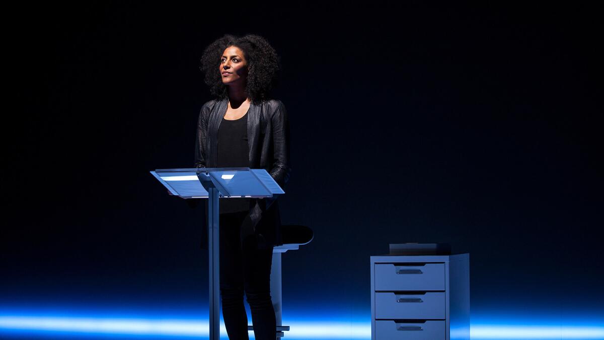 Sarah Jones wraps the run of her solo drama "Sell/Buy/Date" at the Geffen this weekend.