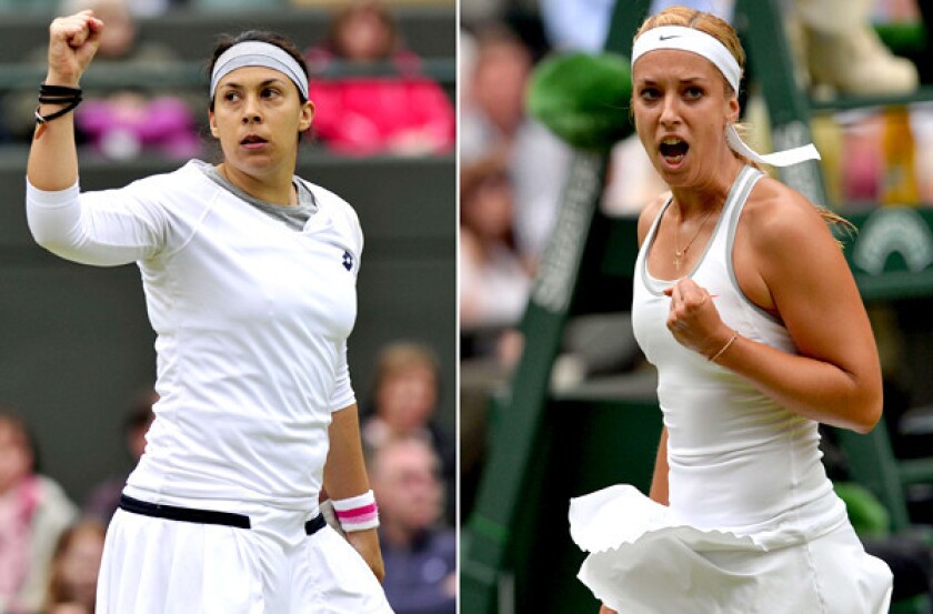 France's Marion Bartoli, left, and Germany's Sabine Lisicki have each defeated higher-seeded players to reach the women's final at Wimbledon.