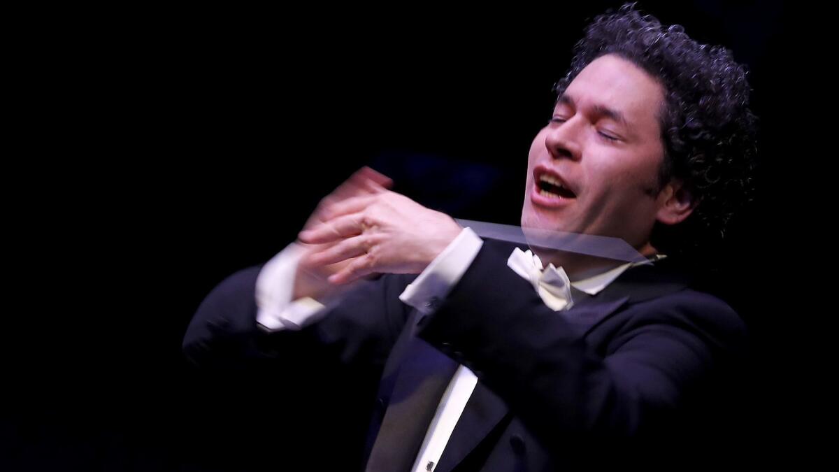 Gustavo Dudamel and the L.A. Phil kick off ithe symphony's centennial season with a "California Soul" gala at the Walt Disney Concert Hall in downtown Los Angeles on Thursday, Sept. 28, 2018.