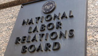 The sign for the National Labor Relations Board