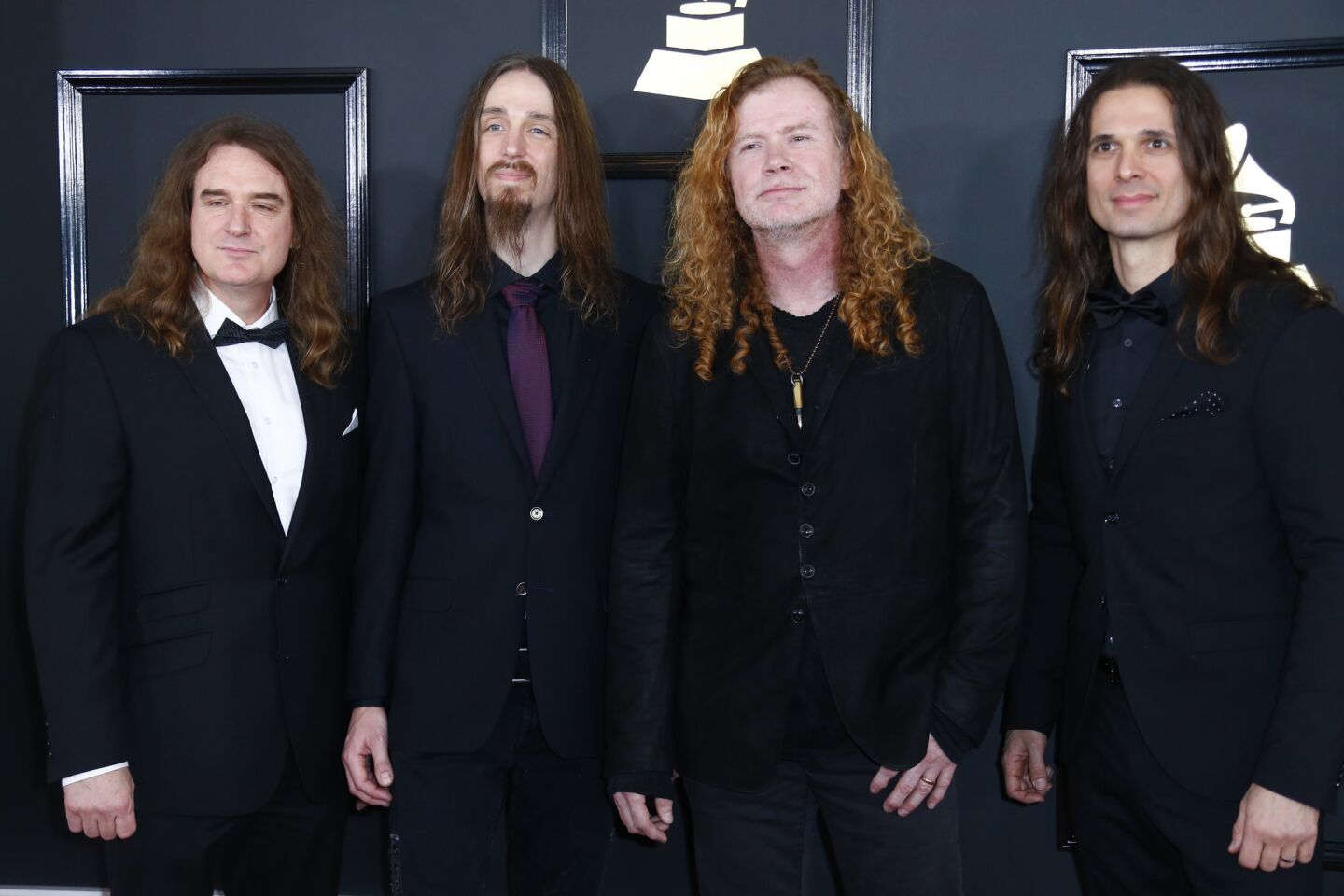 Megadeth arrives at the 59th Grammy Awards.