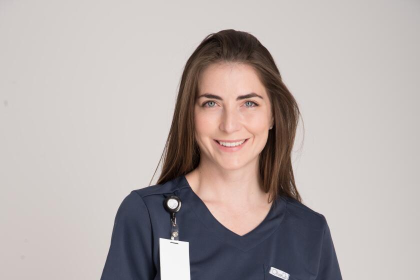 La Jolla resident and Scripps nurse Kathryn Dickson recently launched a new line of scrubs called OliveUs.
