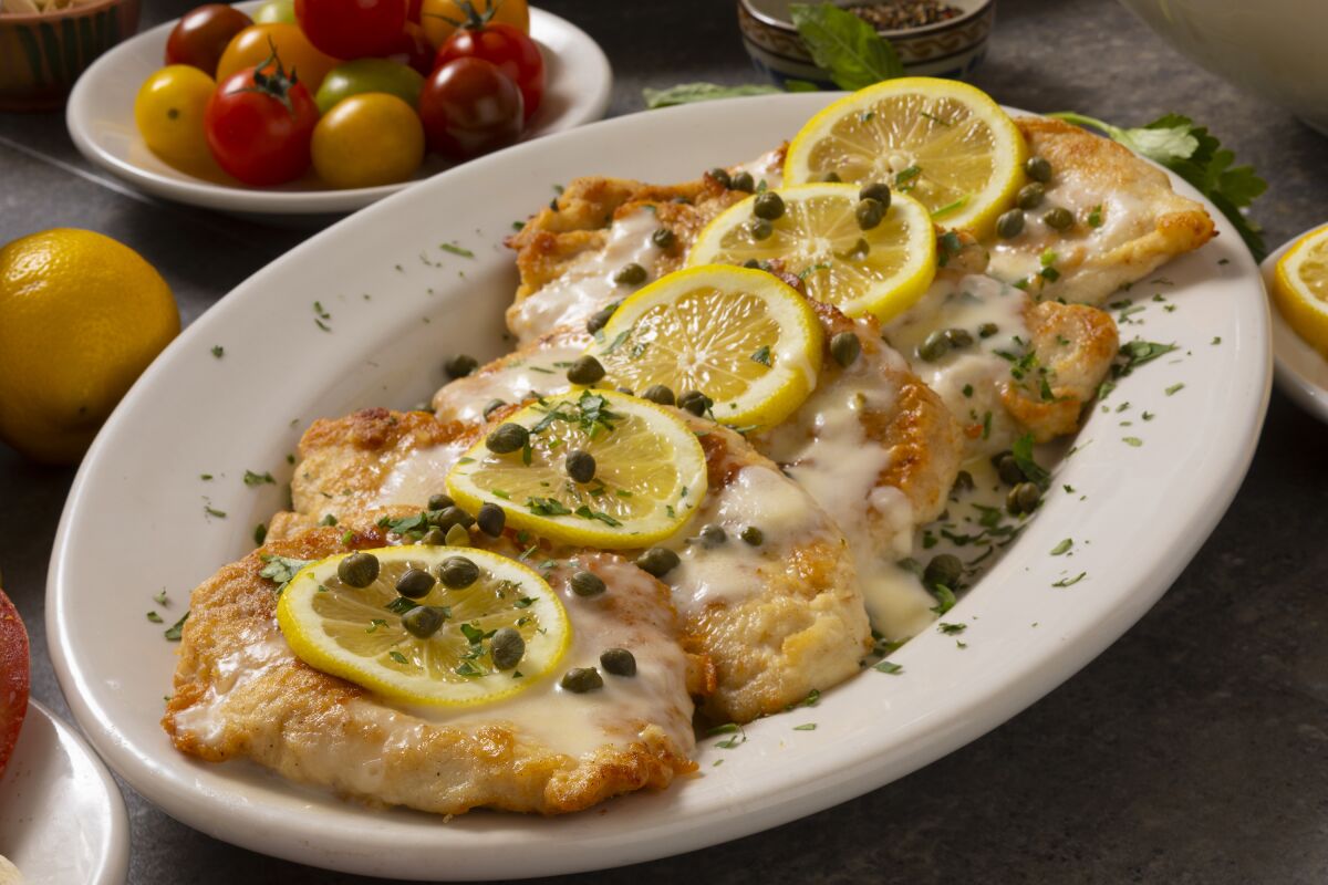 Buca di Beppo's Chicken Limone, which is one of the entree options offered in the Mother's Day package ($14/person).