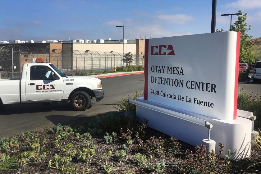 FILE - In this June 9, 2017, file photo, a vehicle drives into the Otay Mesa detention center in San Diego, Calif. The Trump administration says pregnant women charged with being in the United States illegally will no longer receive special considerations that allowed them to be released while their cases wind through immigration court, U.S. Immigration and Customs Enforcement said Thursday, March 29, 2018. (AP Photo/Elliot Spagat, File)