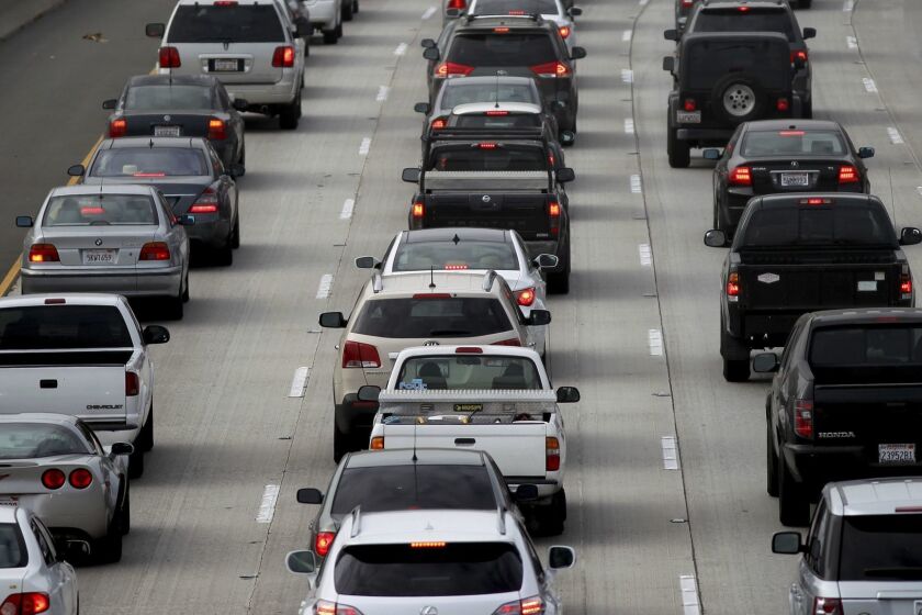Morning freeway traffic in Los Angeles