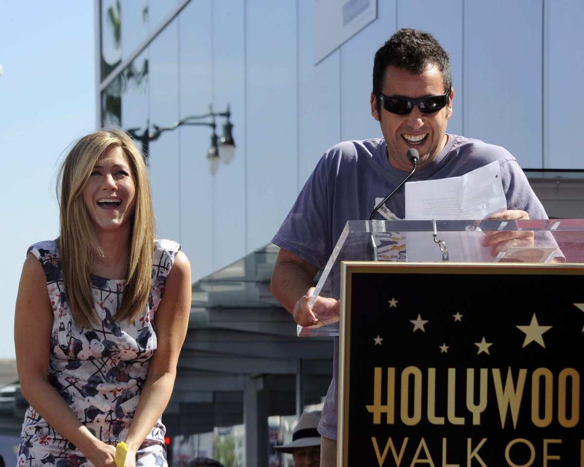 Jennifer Aniston's "Just Go With It" costar Adam Sandler spoke at the ceremony.