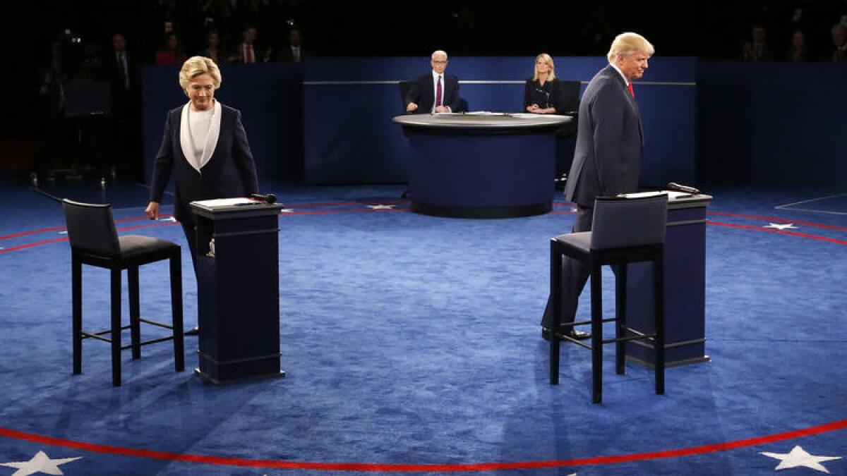 Democratic presidential nominee Hillary Clinton, left, and Republican presidential nominee Donald Trump.