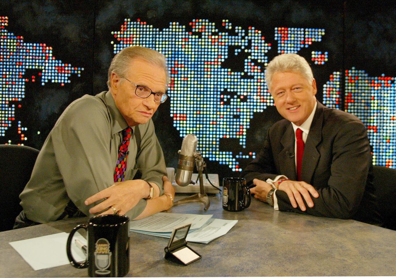 The host has had many discussions with the former president over the years. In one of his recent visits, Clinton discussed his latest heart procedure, and Larry King, unbeknownst to many, revealed that he had undergone a similar operation just five weeks earlier. -- Jevon Phillips/Los Angeles Times