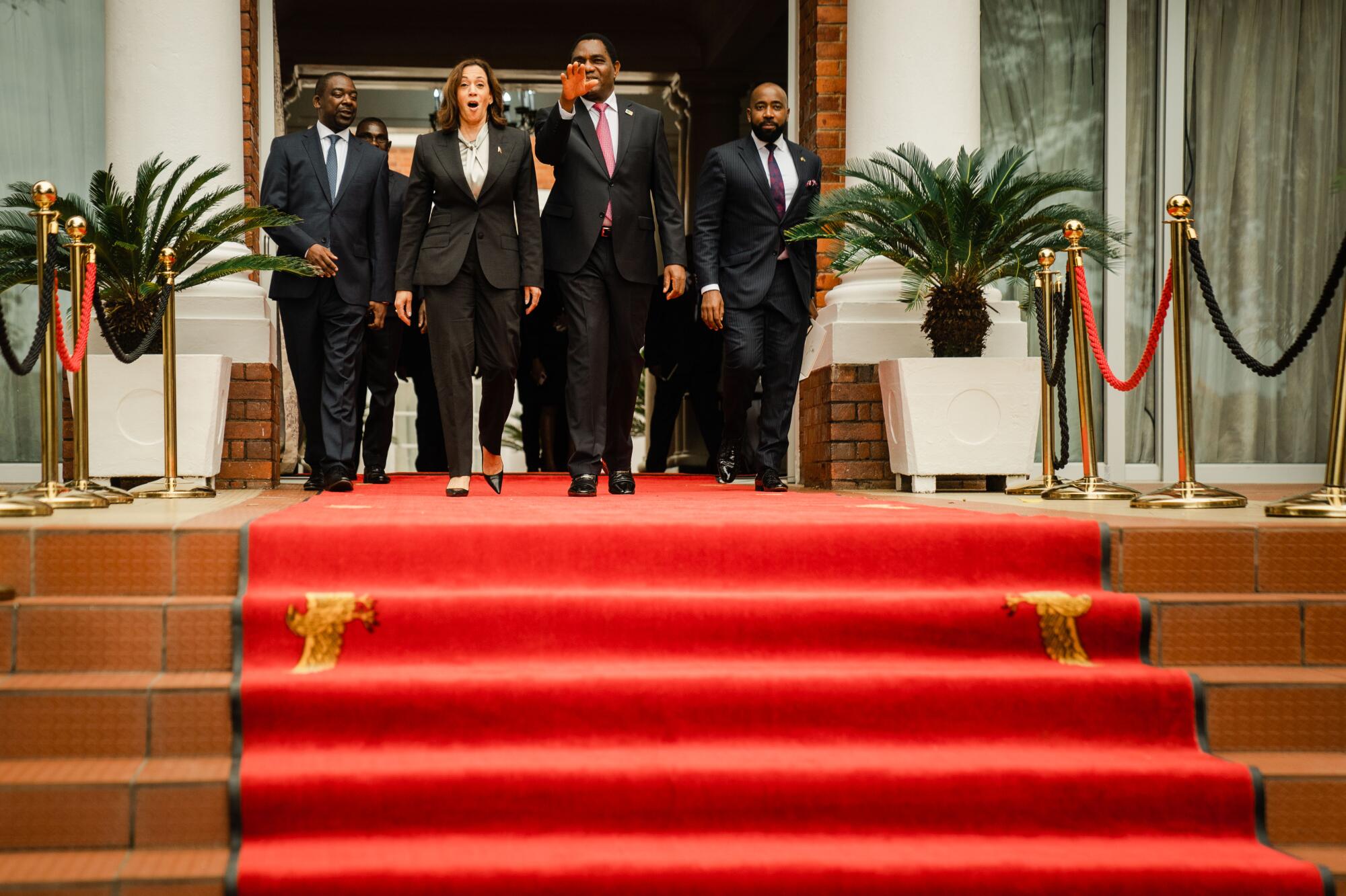 Vice President Kamala Harris and President Hakainde Hichilema of Zambia hold a press conference