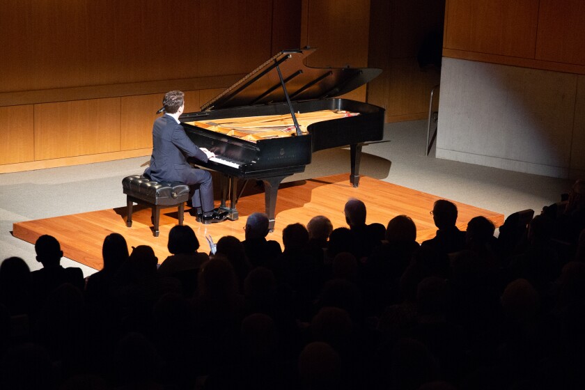 Pianist Alessio Bax performs at the Salk Institute's Science & Music Series on Dec. 9, 2018.