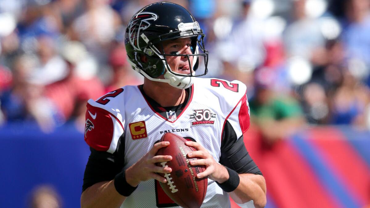 Quarterback Matt Ryan will try to keep the Falcons unbeaten with a win against the Cowboys on Sunday in the only matchup of 2-0 teams this weekend in the NFL.