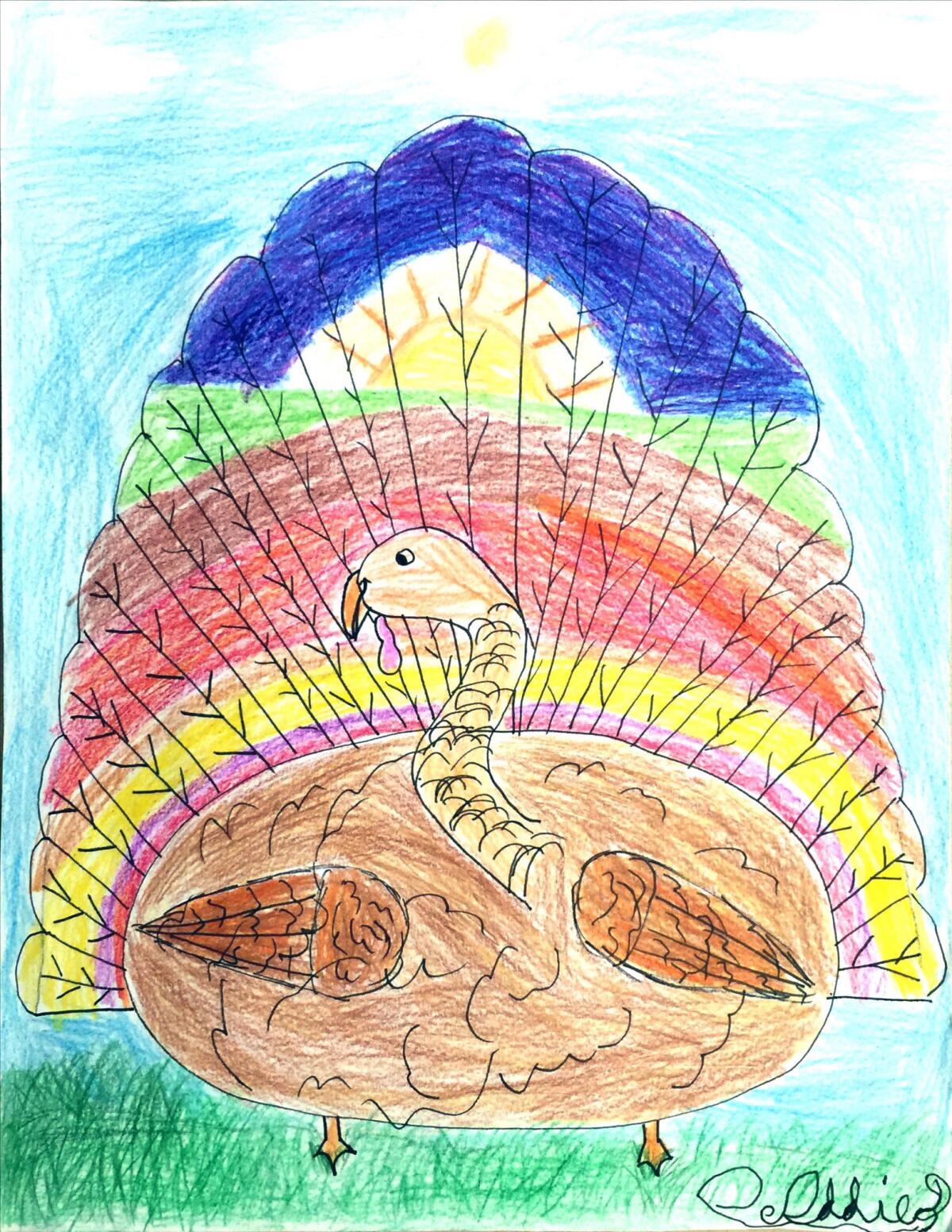 Best turkey, 1st Place, Addie Kern, Mrs Lesko, Paradise Canyon Elementary, 2015.