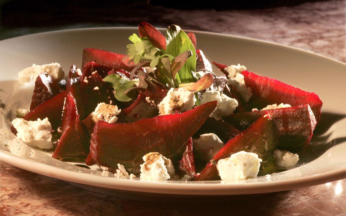 Roasted beet and goat cheese salad