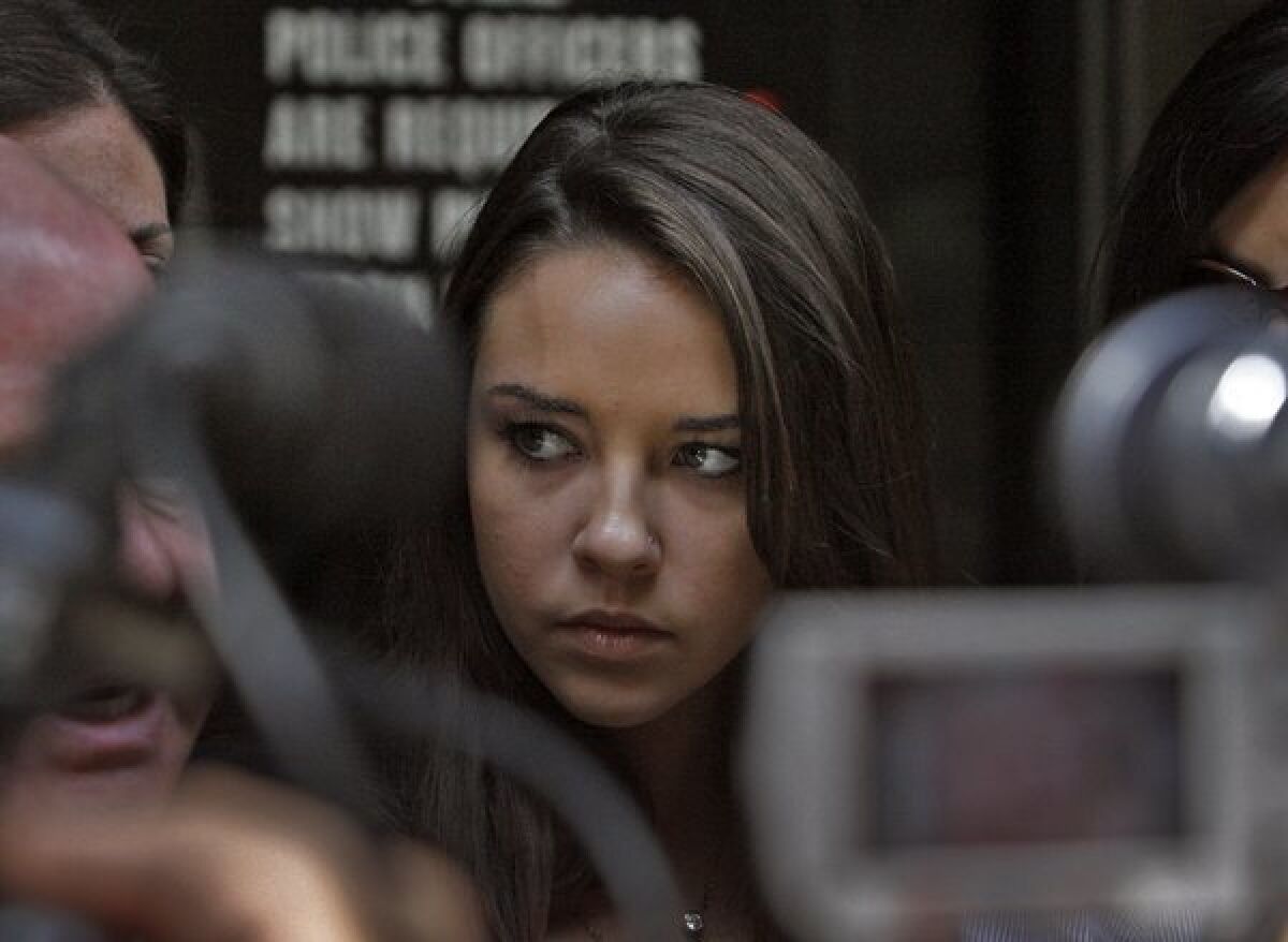 Alexis Neiers outside a courthouse in 2010.