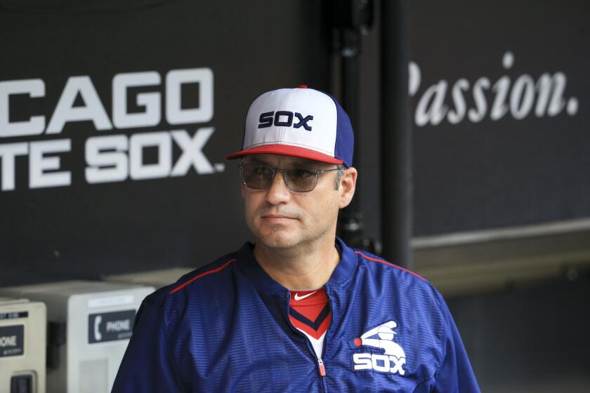 Robin Ventura stands in the dugout before the White Sox-Twins game at U.S. Cellular Field on Sunday Oct. 2, 2016.
