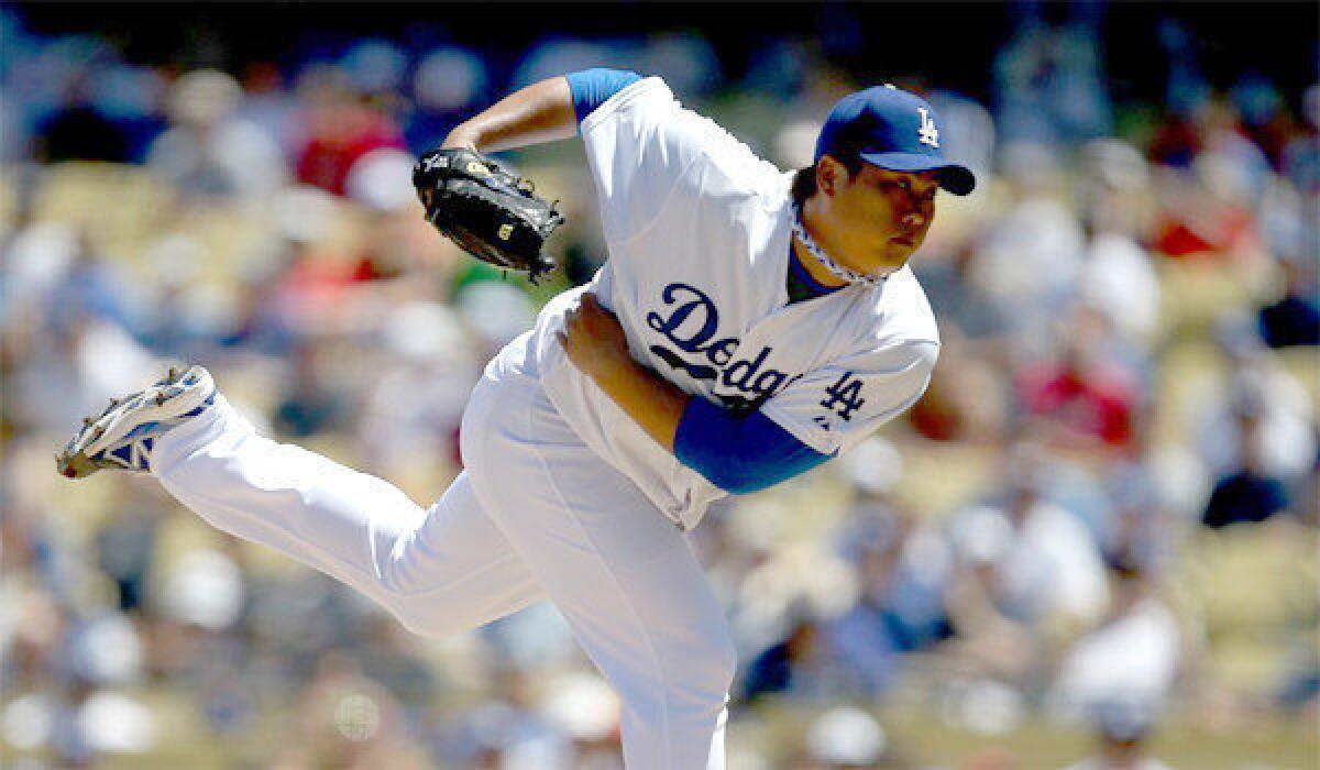 Hyun-Jin Ryu gave up four runs in the first inning of the Dodgers' loss to the Boston Red Sox, 4-2, on Saturday.
