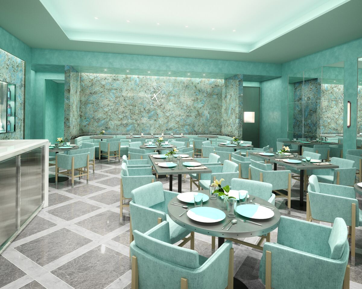 A rendering of the Tiffany & Co. store's Blue Box Cafe in South Coast Plaza.