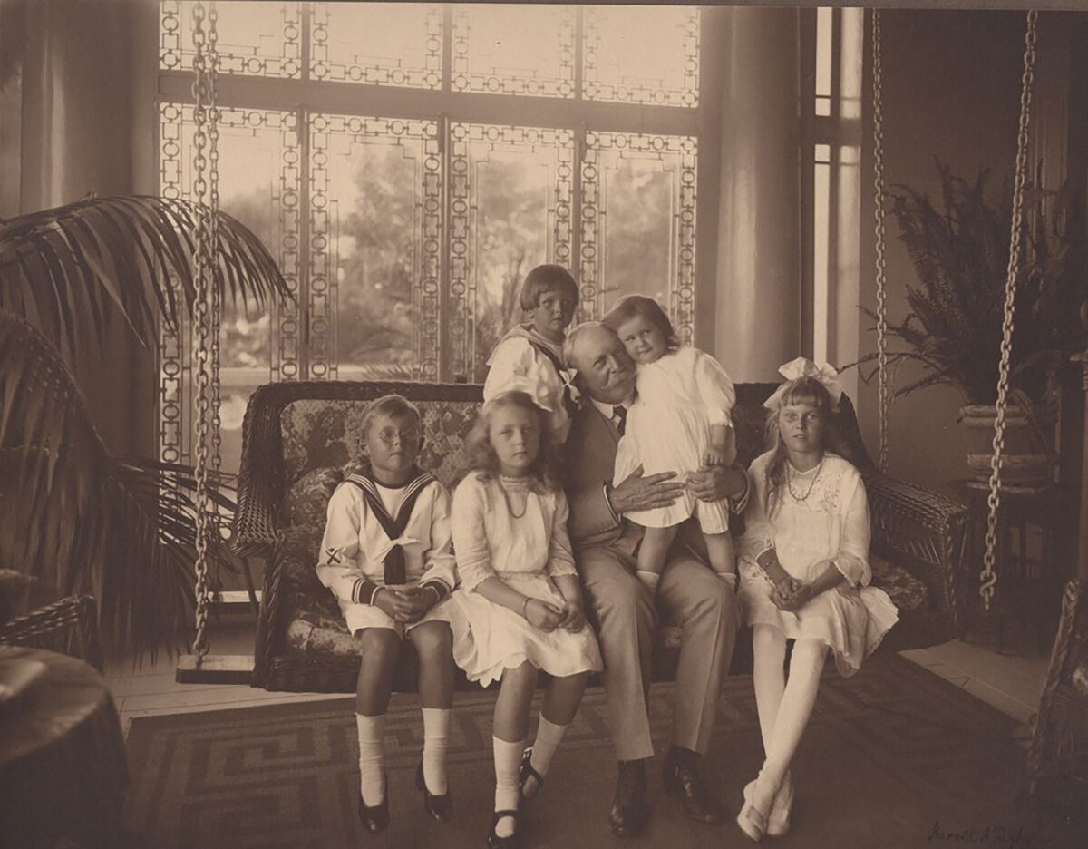 John D. Spreckels at home in Coronado with a few of his beloved grandchildren