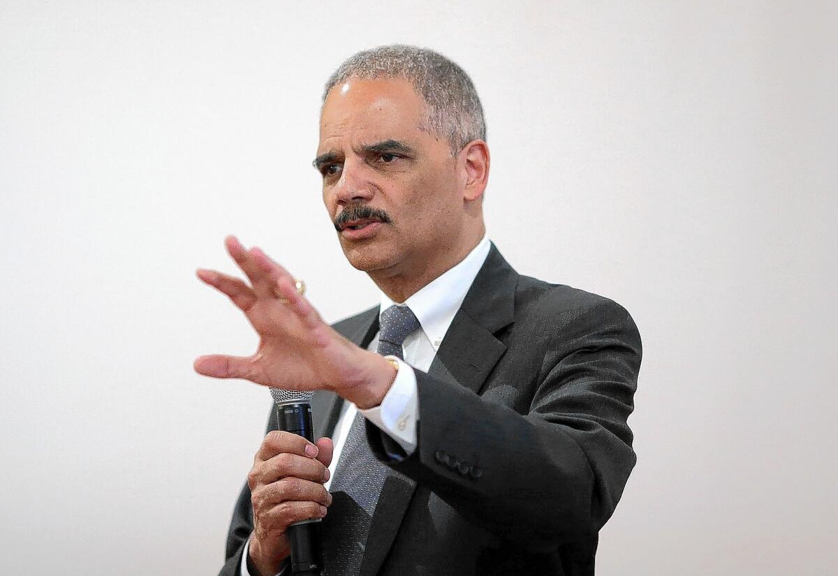 Atty. Gen. Eric H. Holder Jr. has been crusading for more lenient treatment for nonviolent drug offenders. In a speech Wednesday, he attempted to persuade critics that his department is working to fight heroin and prescription drug abuse.