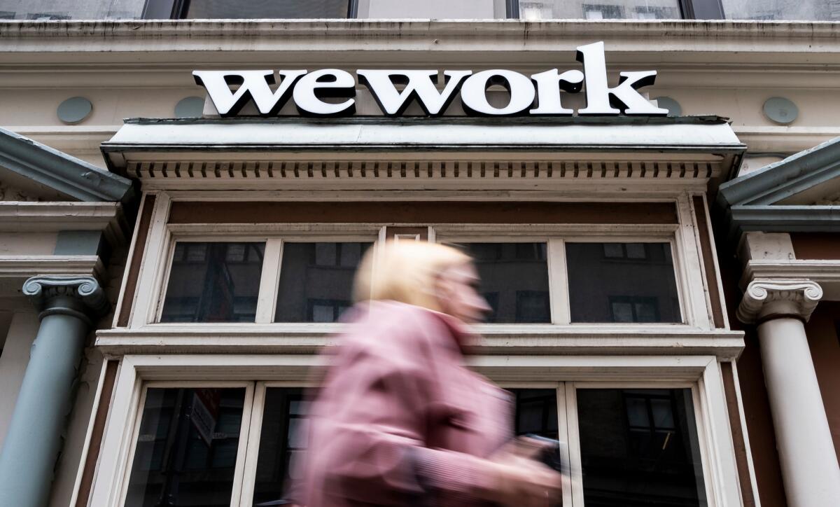 View of a WeWork office space in New York