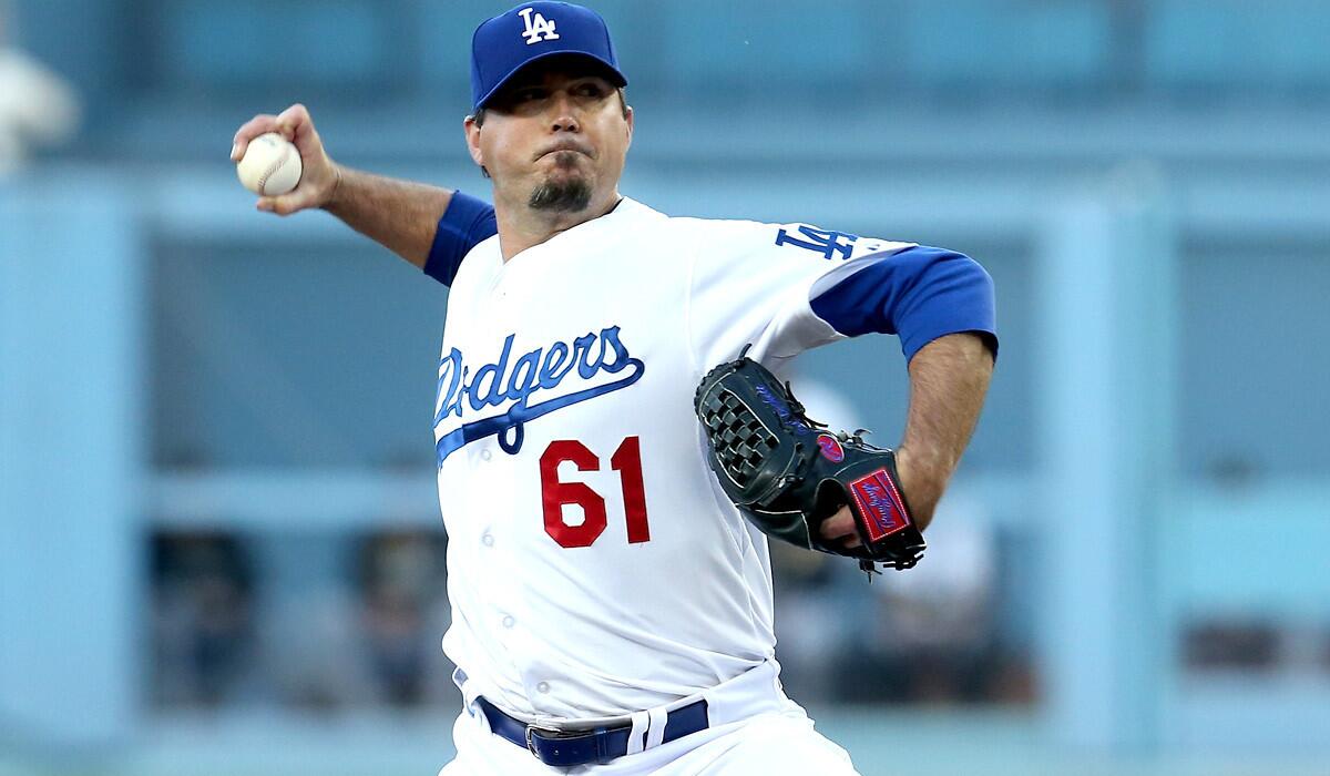 Dodgers starting pitcher Josh Beckett made it through only five innings against the Pittsburgh Pirates on Friday night at Dodger Stadium.