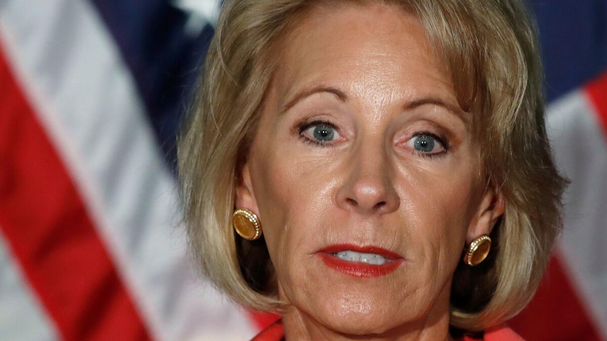 Education Secretary Betsy DeVos is rewriting regulations governing student protections with regard to for-profit schools.