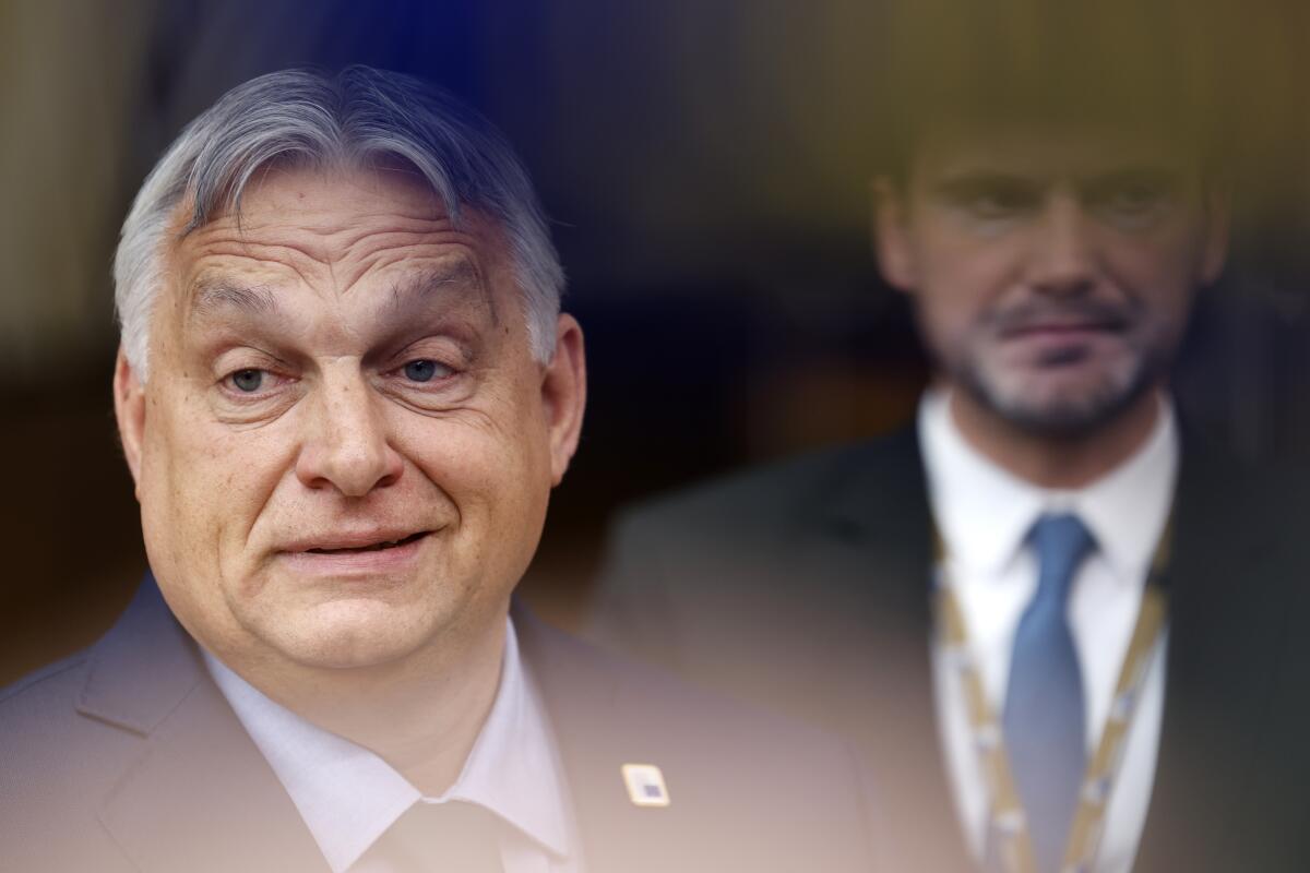 Hungary's Prime Minister Viktor Orbán in a suit.