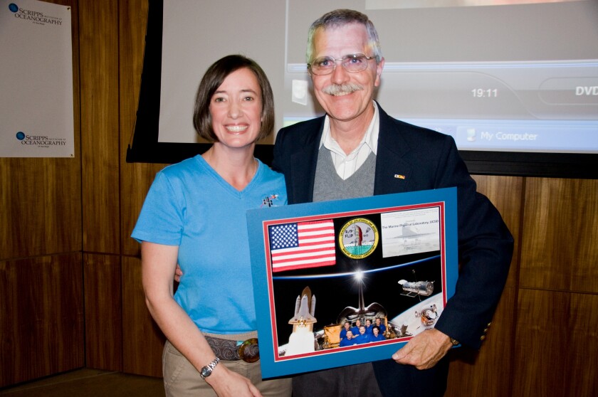 Megan McArthur and her SIO advisor, Bill Hodgkiss, are pictured in 2009.