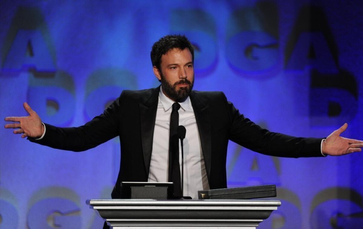 Ben Affleck after winning the DGA's Outstanding Directorial Achievement in Feature Film on Saturday night.