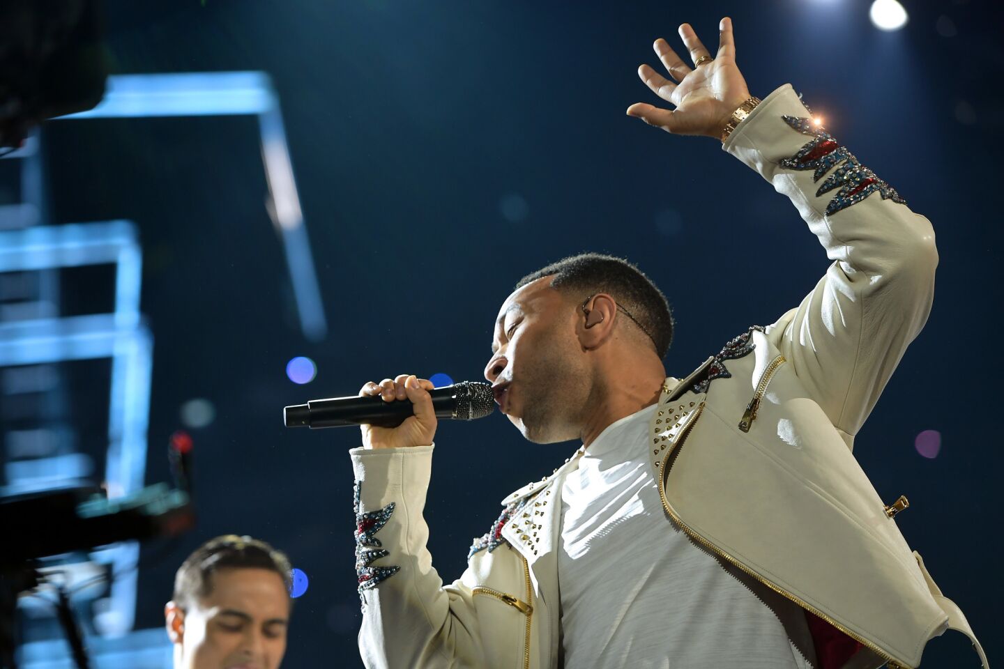 John Legend performs onstage during the 2018 Billboard Music Awards at MGM Grand Garden Arena.