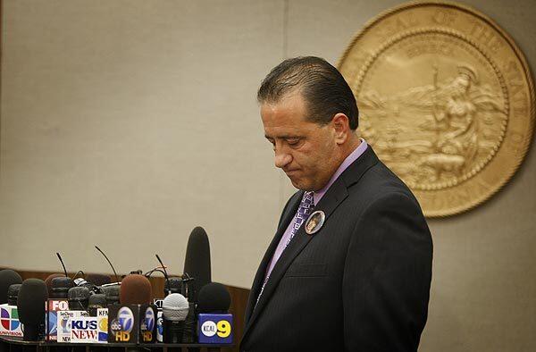 Maurice Dubois takes a moment to regain composure during a news conference in which he expressed sadness over the death of Chelsea King. Dubois had just attended the arraignment of John Albert Gardner III, who is charged in Chelsea's death. Dubois believes Gardner may have been involved in the Feb 13, 2009, dissappearance of his daughter Amber Dubois, 14.
