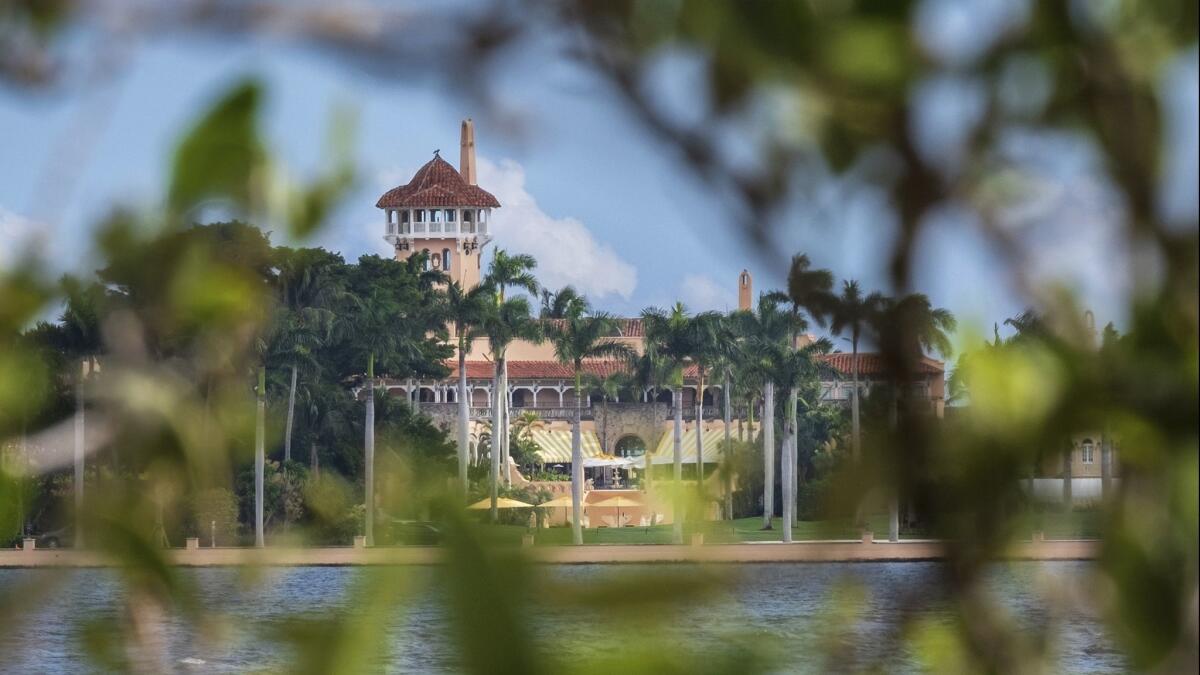 President Trump's Mar-a-Lago estate behind mangrove trees in Palm Beach, Fla. on Nov. 23, 2018.