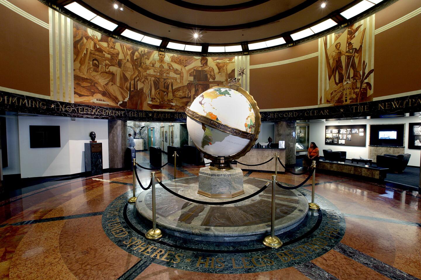 The Art Deco Globe Lobby on 1st Street.