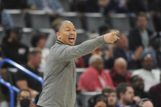 Los Angeles Clippers head coach Tyronn Lue gives instructions to his players on the court in the second half of an NBA basketball game against the Oklahoma City Thunder, Thursday, Oct. 27, 2022, in Oklahoma City. (AP Photo/Kyle Phillips)