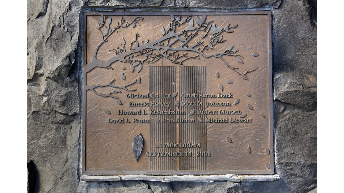 A plaque in memory of those Montclair lost on Sept. 11, 2001.