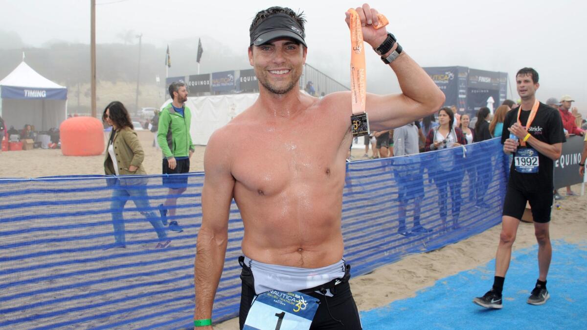 Actor Colin Egglesfield doesn't just participate in triathlons. He wins them.