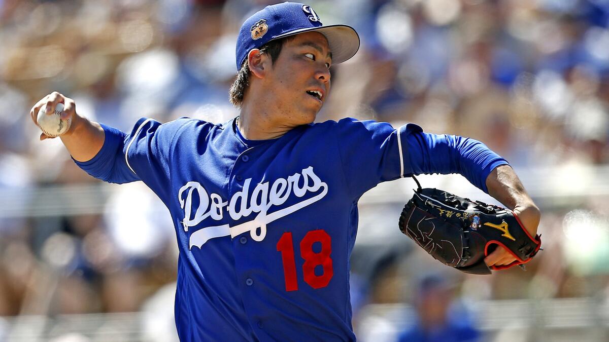 Dodgers starter Kenta Maeda only gave up two hits through four innings against the White Sox on Saturday.