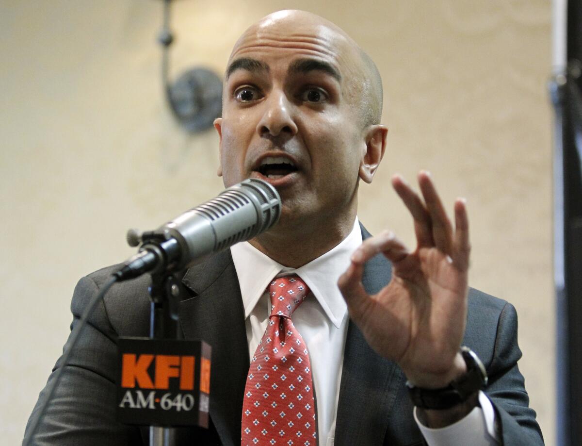 California Republican gubernatorial candidate Neel Kashkari during a May radio appearance.