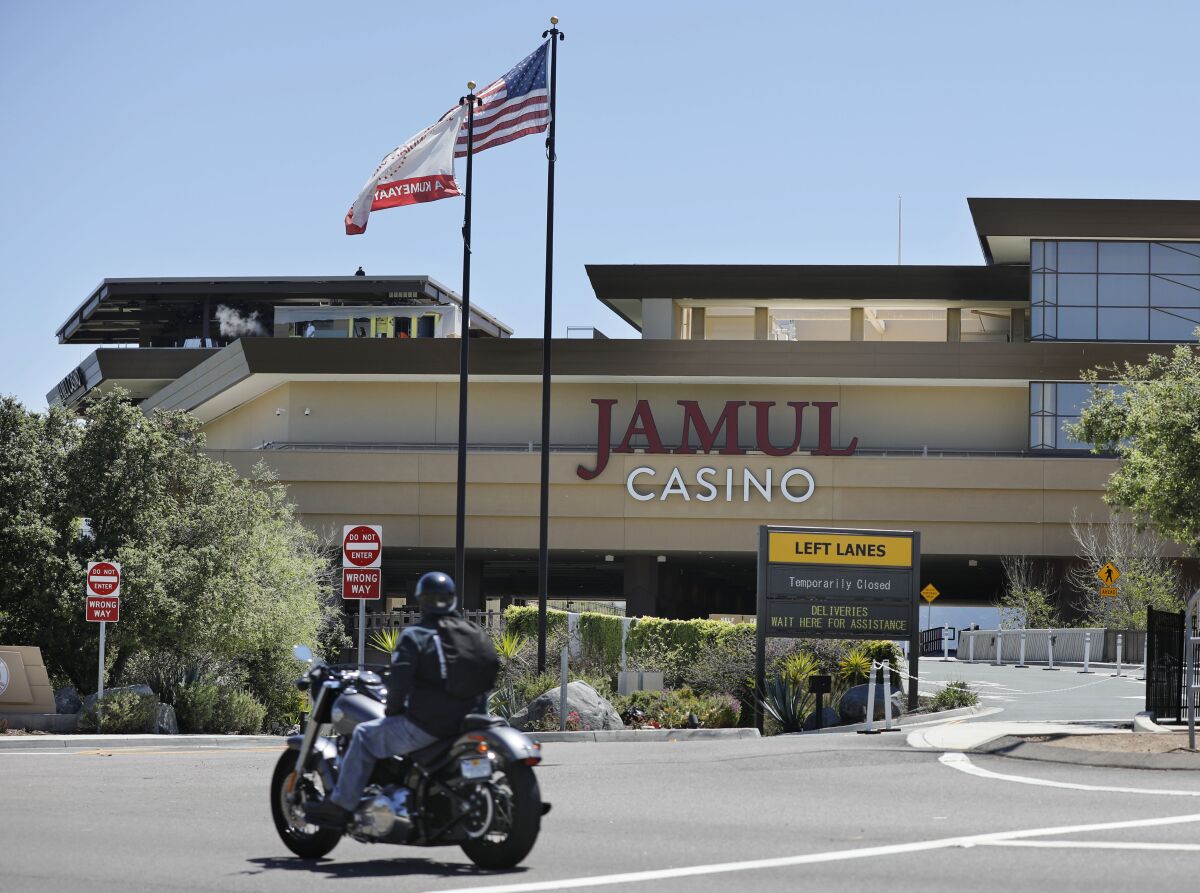 The Jamul Casino on the Jamul Indian Reservation, shown here on April 15, 2020.