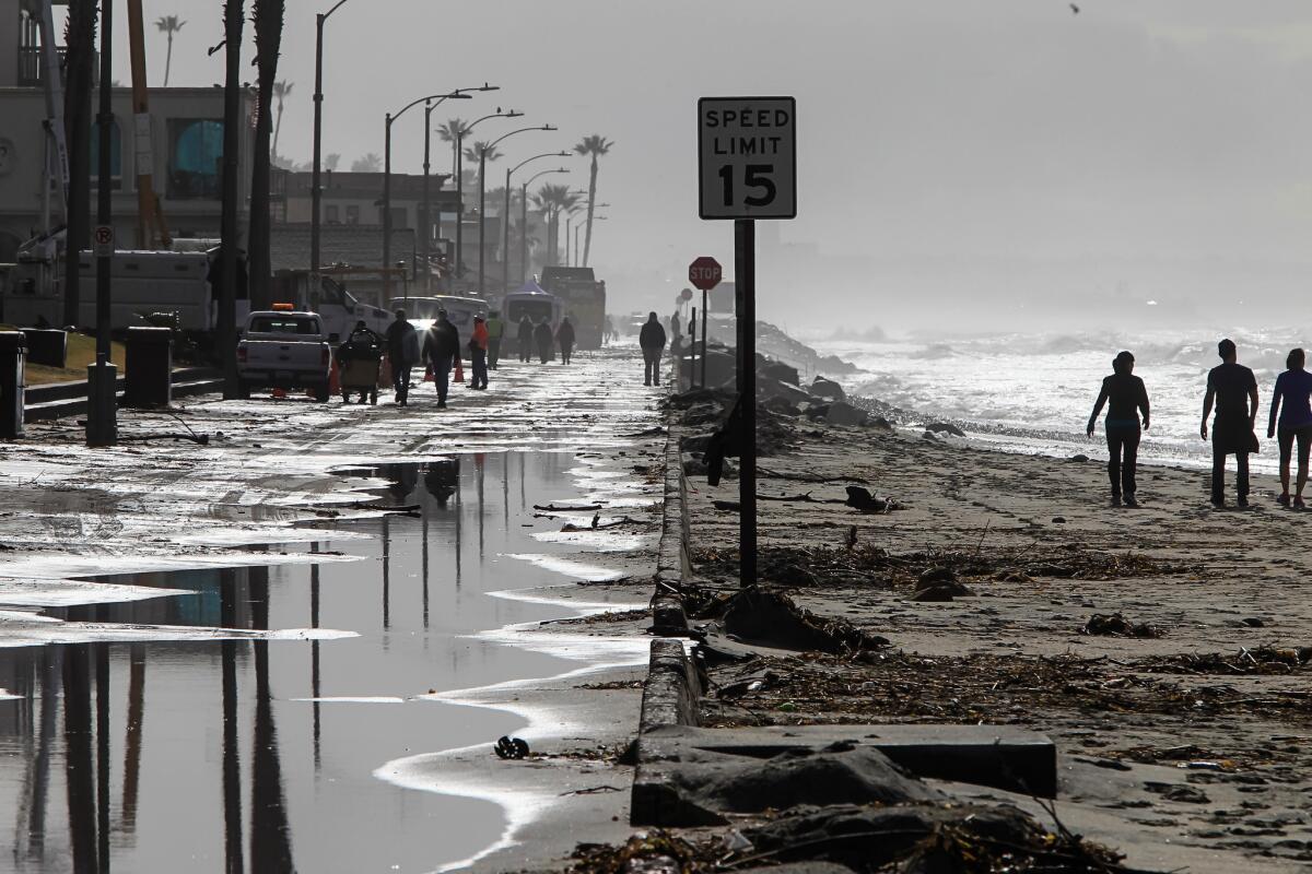 Beach erosion threatens The Strand in Oceanside.