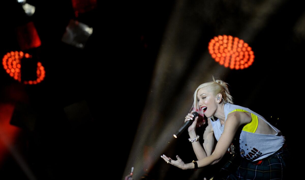 Gwen Stefani of the group No Doubt performs on stage during the 25th annual KROQ Almost Acoustic Christmas at the Forum last month.