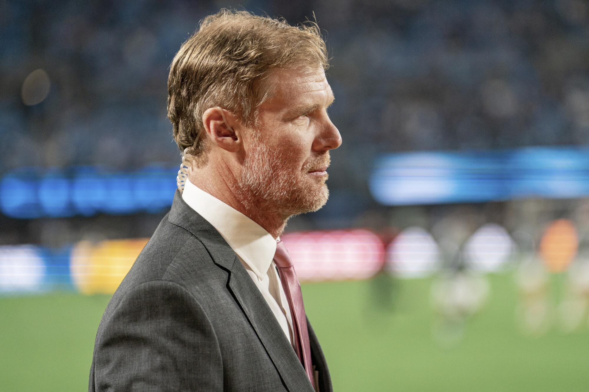 Alexi Lalas looks on before an MLS match between host Charlotte FC and the Galaxy on March 5, 2022.