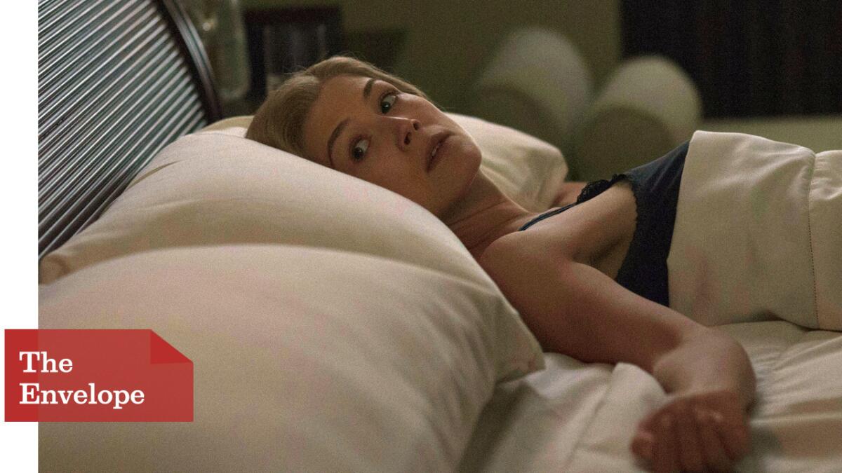 Rosamund Pike as Amy Dunne in the movie "Gone Girl."