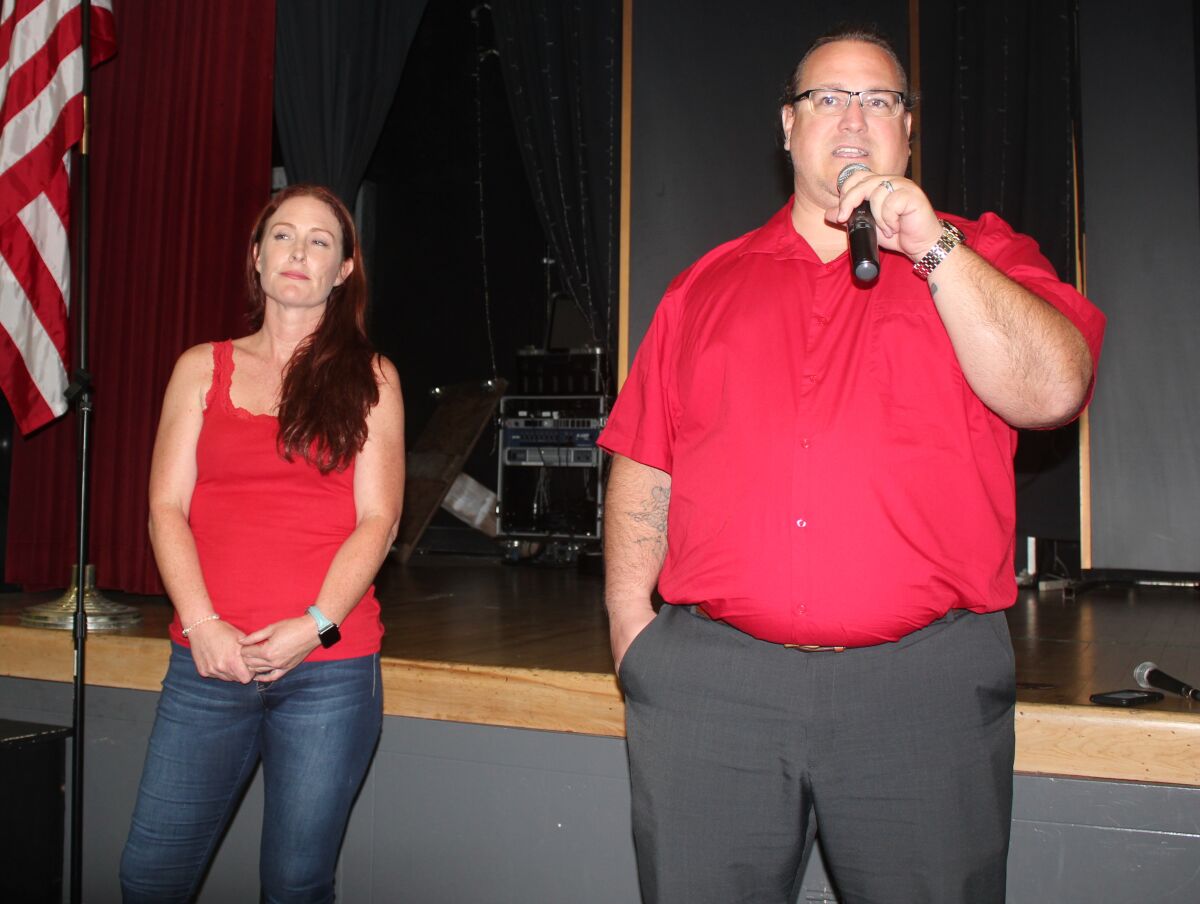 Sarah Bonesteel and Paul McBride announce the return of the Guardian Angels to PB to help reduce unruly and criminal behavior.