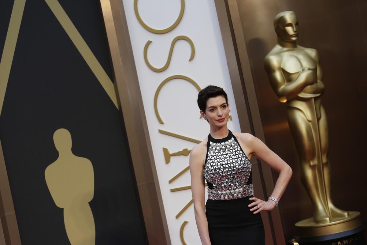 Anne Hathaway, shown at last year's Academy Awards, will be the lone performer in Julie Taymor's upcoming military-themed play, "Grounded."