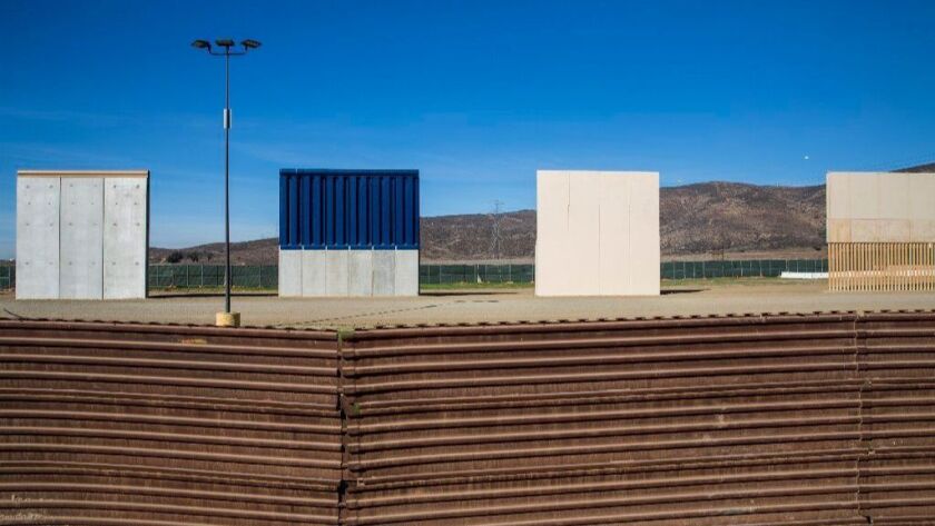 Border wall prototypes were constructed in San Diego.