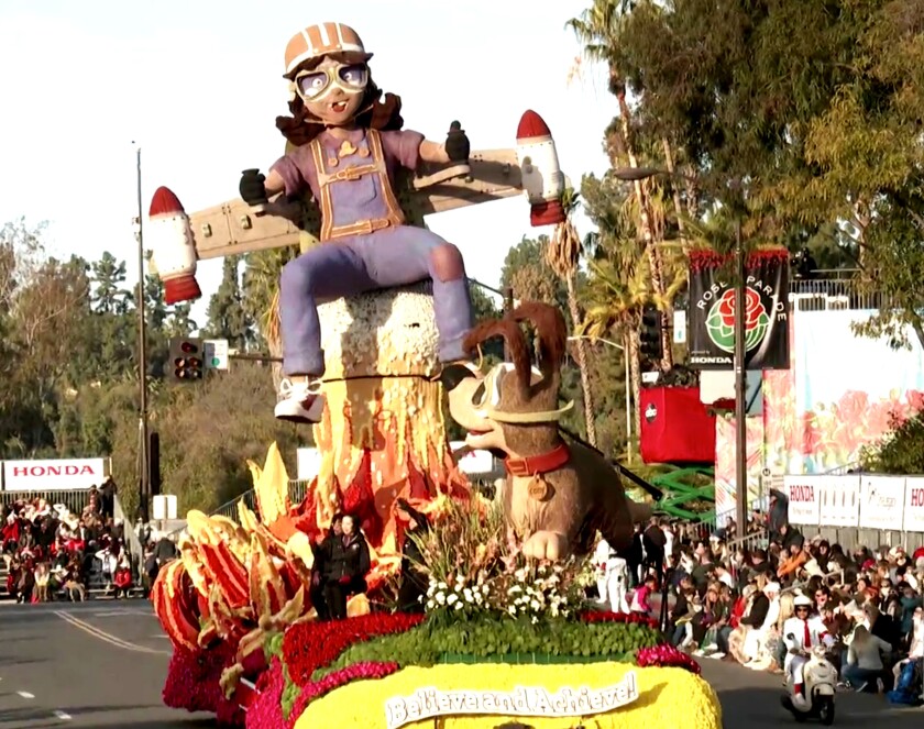 America Honda float called "Believe and Achieve," in the 2022 Rose Parade.